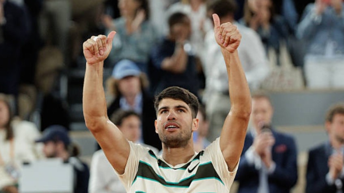 Carlos Alcaraz en Roland Garros 2025. Foto: Getty
