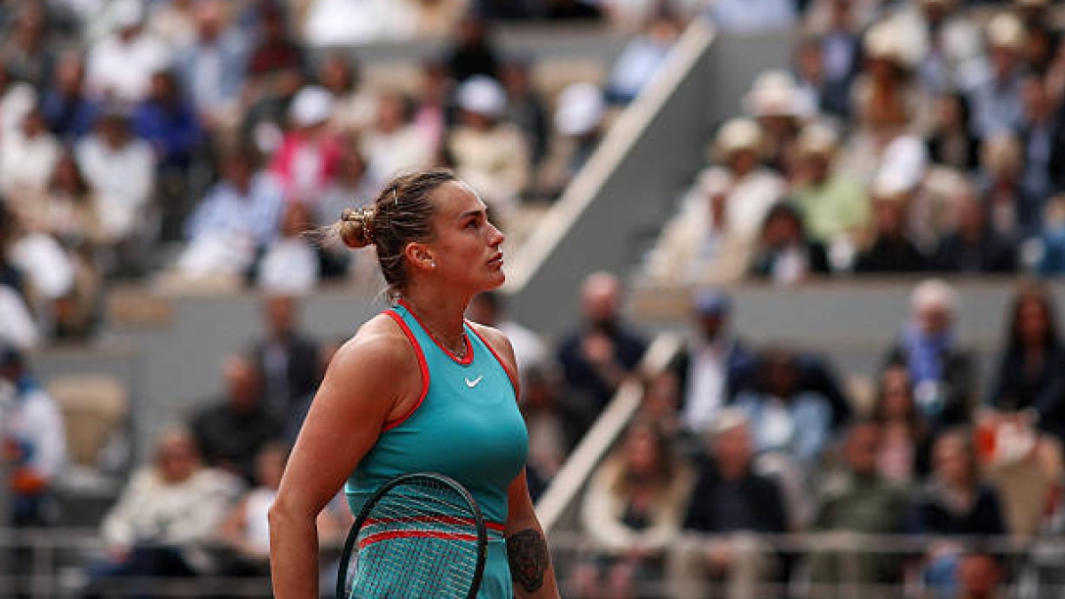 Sabalenka, entre lágrimas: "Mostrar un nivel tan terrible duele mucho". Foto: Getty