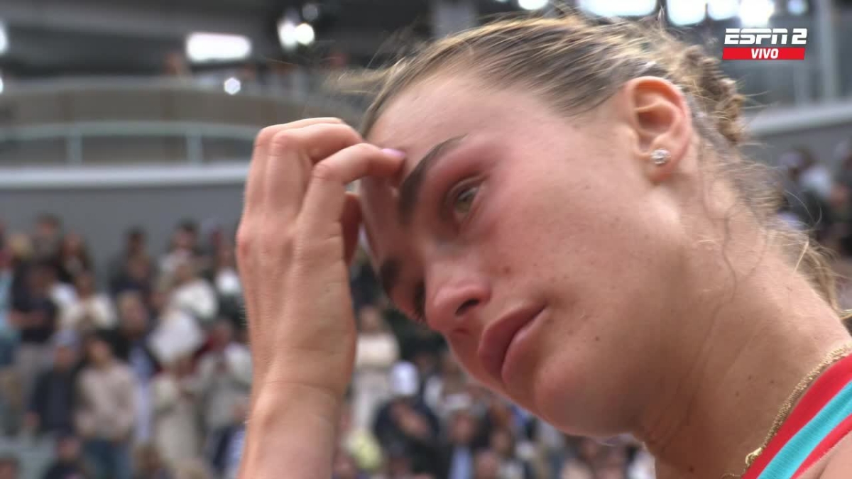 Sabalenka, completamente rota tras perder en Roland Garros. Foto: Redes
