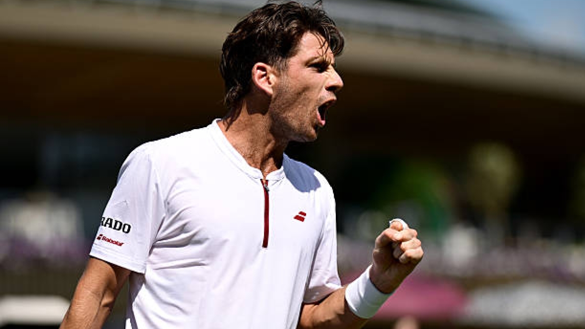 Wimbledon 2025: Norrie plays as the home team to defeat Bautista. Photo: Getty