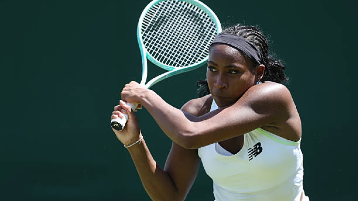 Coco Gauff at the Wimbledon 2025 Media Day. Photo: Getty