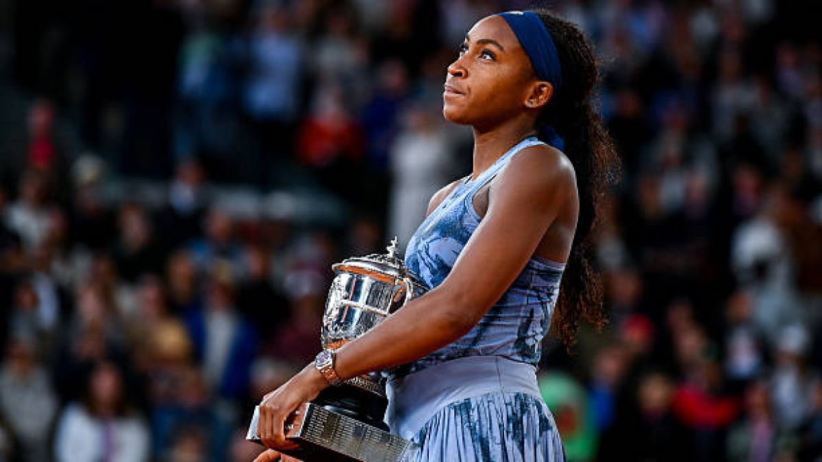 Coco Gauff, in press conference as champion of Roland Garros 2025. Photo: Getty.