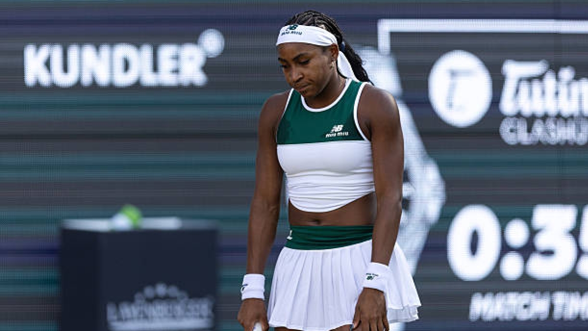 Gauff cae de forma estrepitosa ante Wang en el WTA Berlín 2025. Foto: Getty