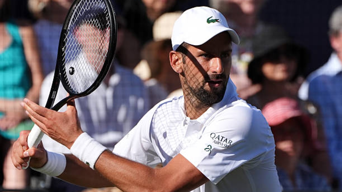 Novak Djokovic at the Wimbledon 2025 Media Day. Photo: Getty