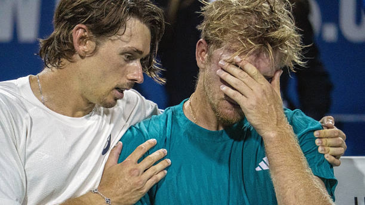 Alex de Minaur talks about the moment with Davidovich. Photo: gettyimages