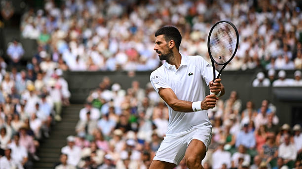 Djokovic, susto en hierba. Foto: gettyimages