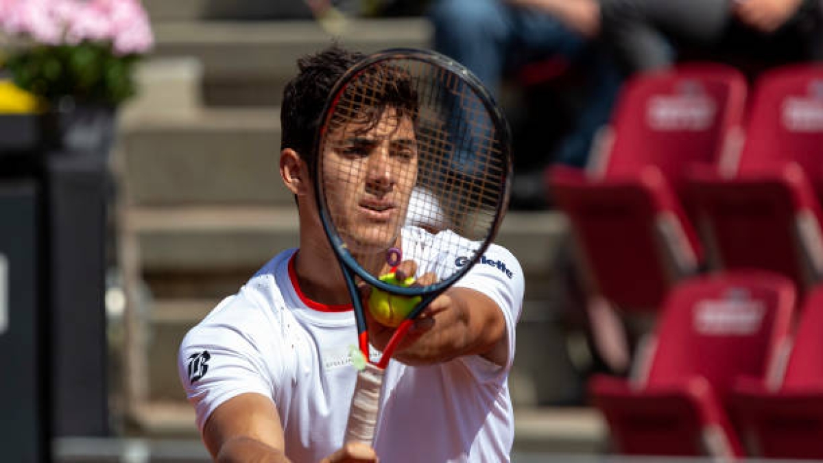 Cristian Garín, altercation with Carabelli. Photo: Getty Images.