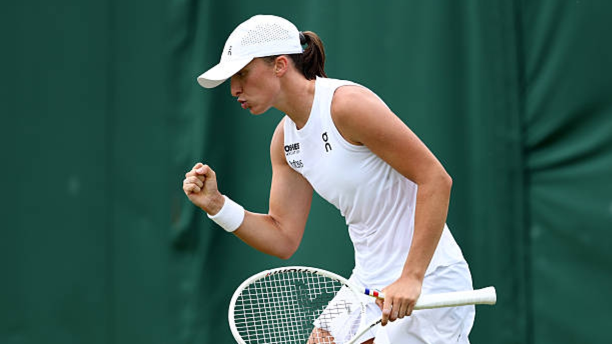 Iga Swiatek, en Wimbledon 2025. Foto: gettyimages