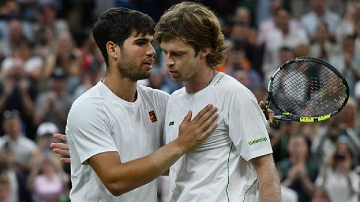 El lamento de Rublev: "Dejé que Alcaraz ganase el segundo set sin que él hiciera nada". Foto: Getty