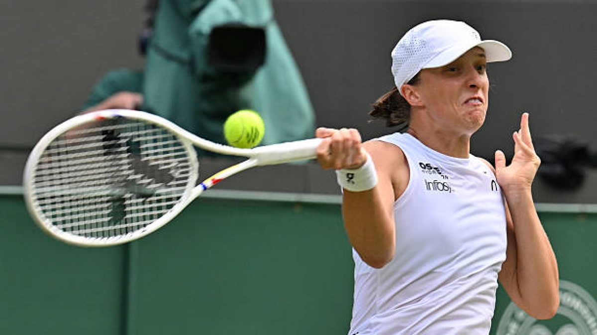 Iga Swiatek, en Wimbledon 2025. Foto: gettyimages