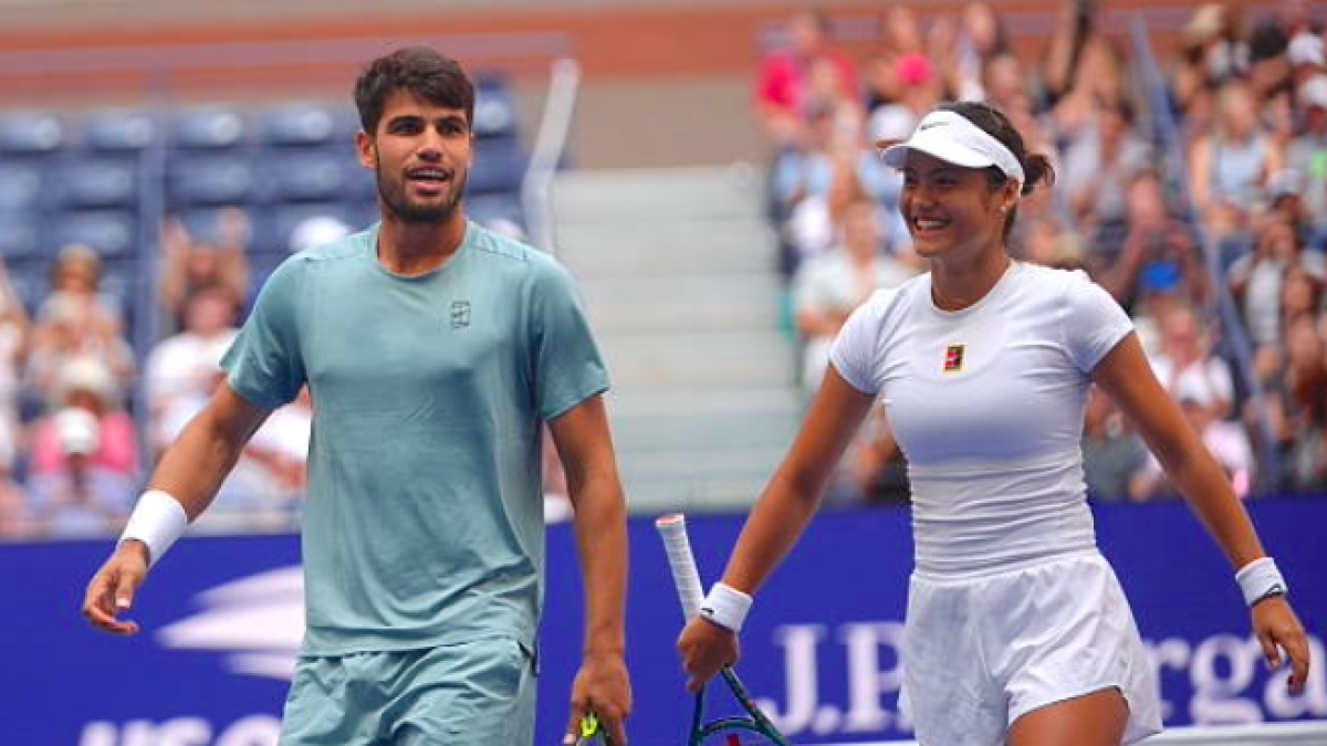 Carlos Alcaraz y Emma Raducanu, juntos en el US Open 2025. Fuente: Getty