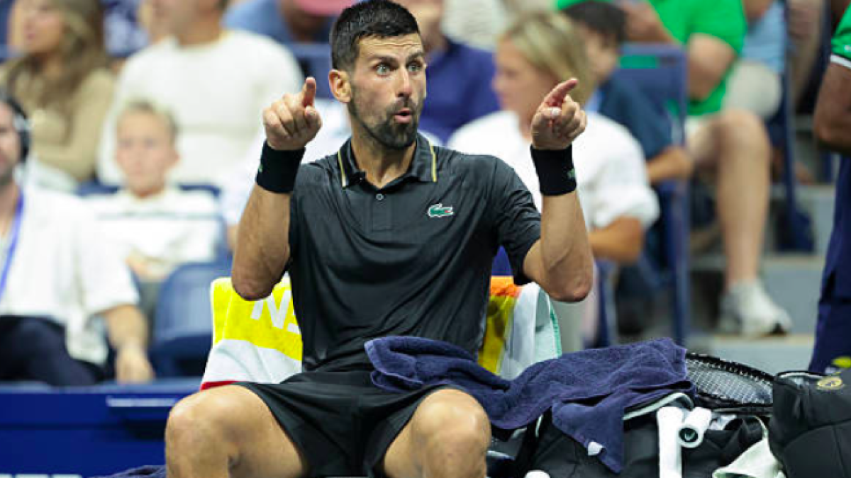 Novak Djokovic against the marijuana at the US Open. Source: Getty