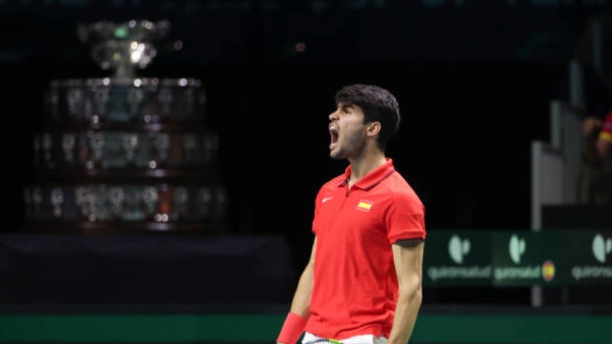Carlos Alcaraz in the Davis Cup 2024. Photo: Getty