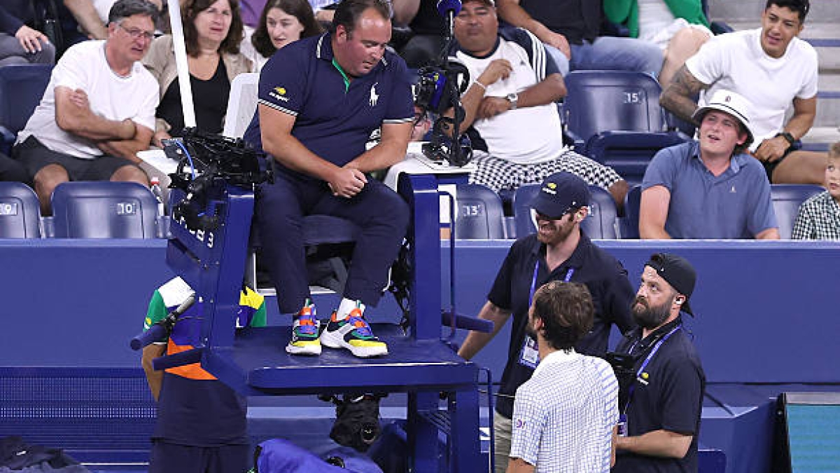 Medvedev pierde los papeles: así fue el espectáculo que montó en el US Open. Foto: Getty