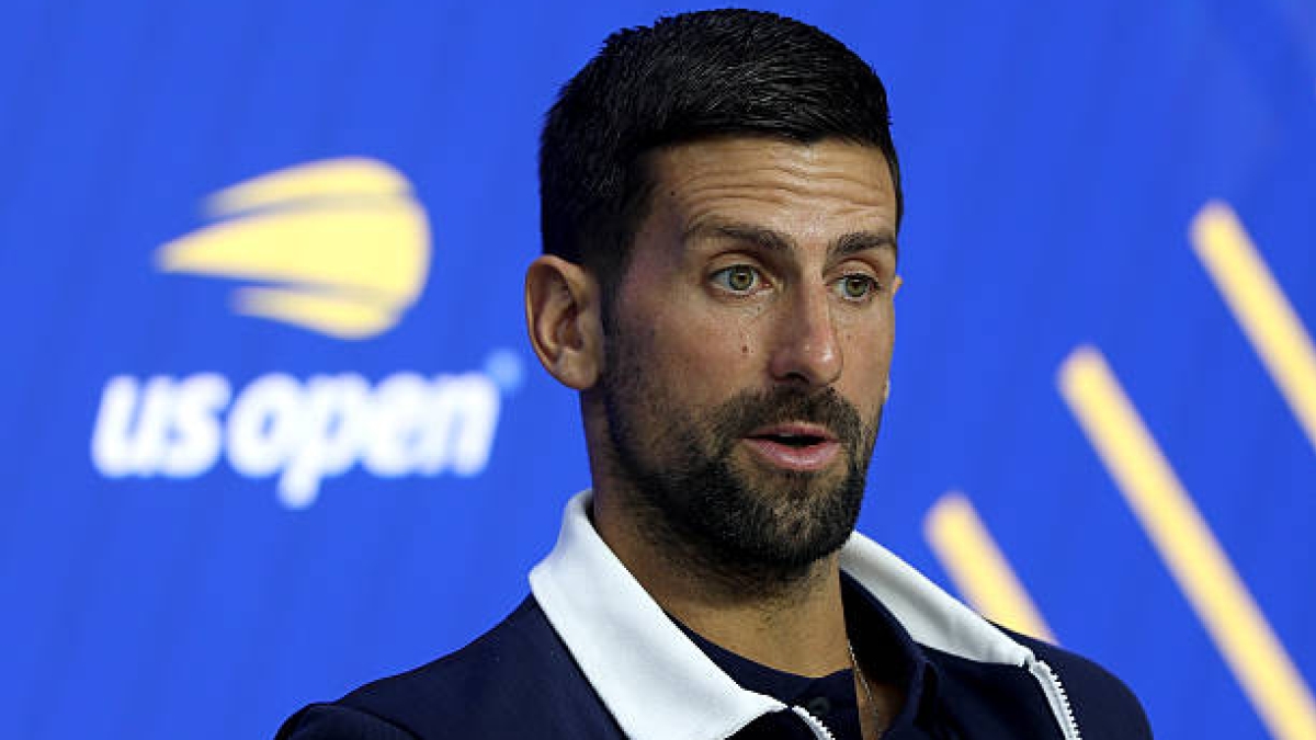 Novak Djokovic en el Media Day del US Open 2025. Foto: Getty