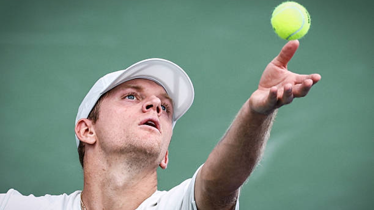 Alejandro Davidovich during his first-round match in New York. Source: Getty