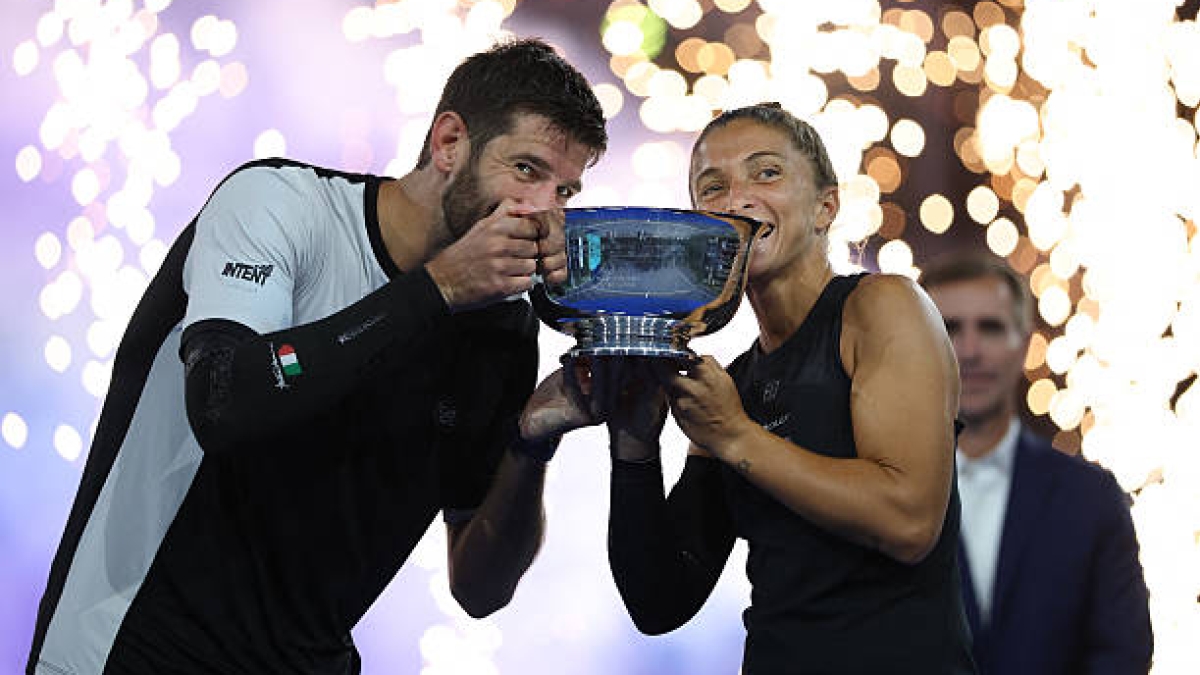 Andrea Vavassori y Sara Errani, campeones del US Open 2025 en dobles mixto. Foto: Getty