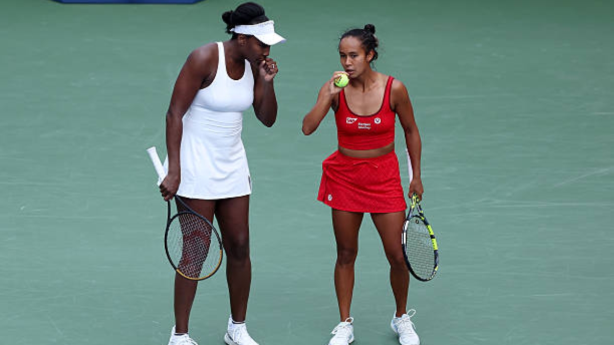 Venus Williams and Leylah Fernandez at the US Open 2025. Photo: Getty