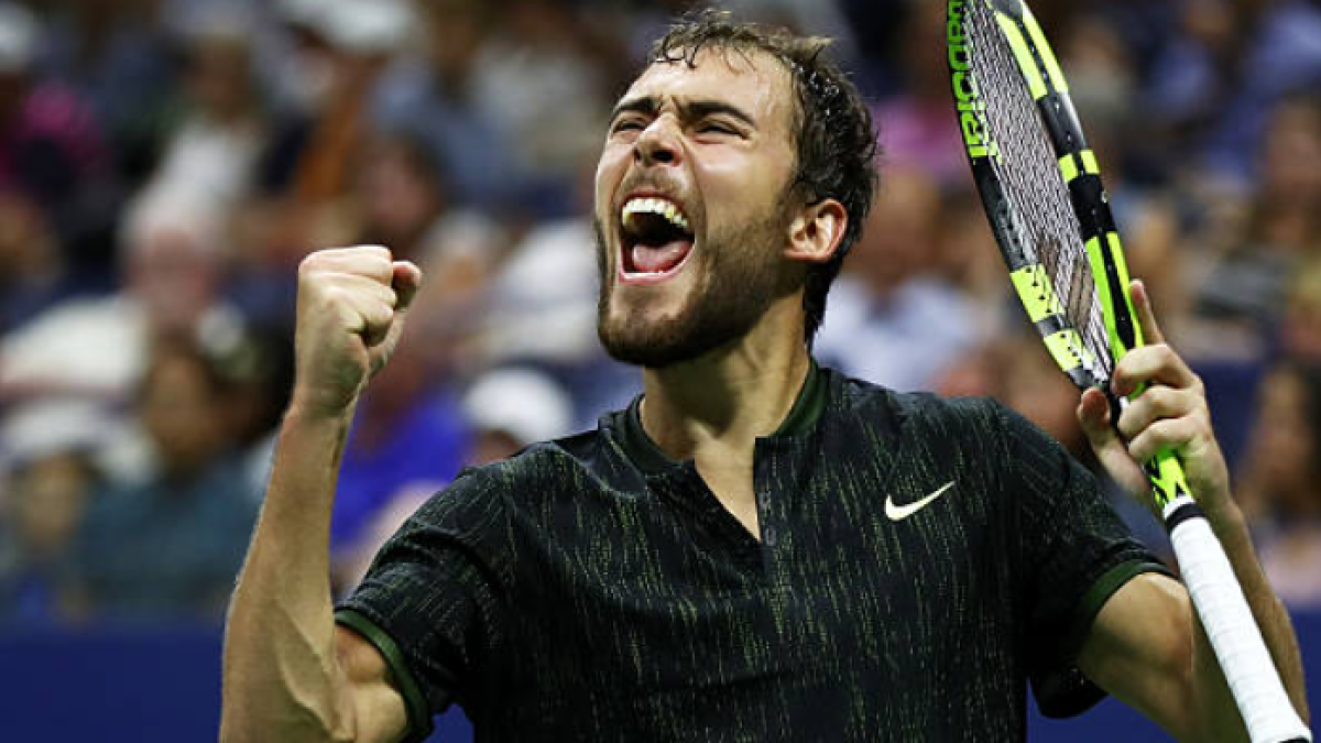 Janowicz celebrating a point at the US Open 2016. Photo: Getty