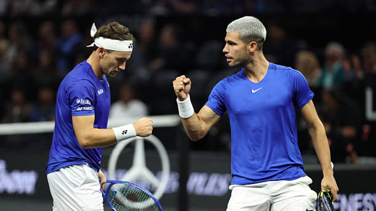 Horario y dónde ver a Carlos Alcaraz contra Casper Ruud en el ATP Tokio 2025. Foto: Gettyimages