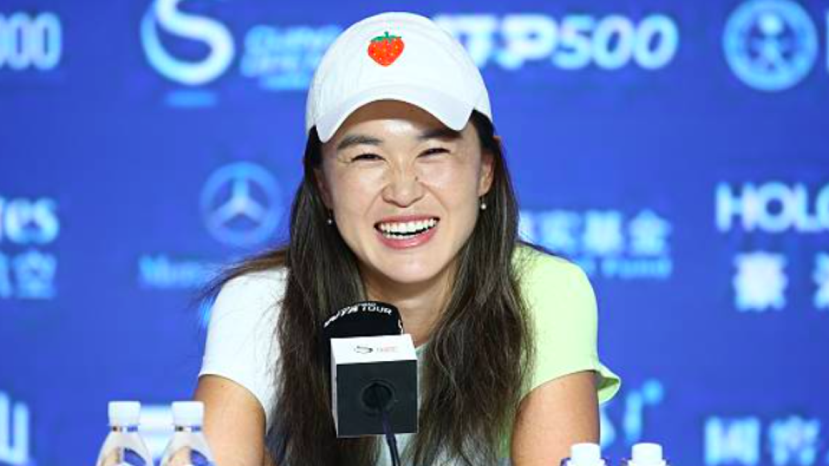 林珠在北京WTA新闻发布会上发表讲话。来源：盖蒂