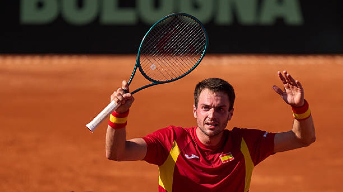 Martínez, après avoir sauvé une balle de match contre Rune : "Je joue au tennis pour des jours comme ceux-ci". Photo : Gettyimages