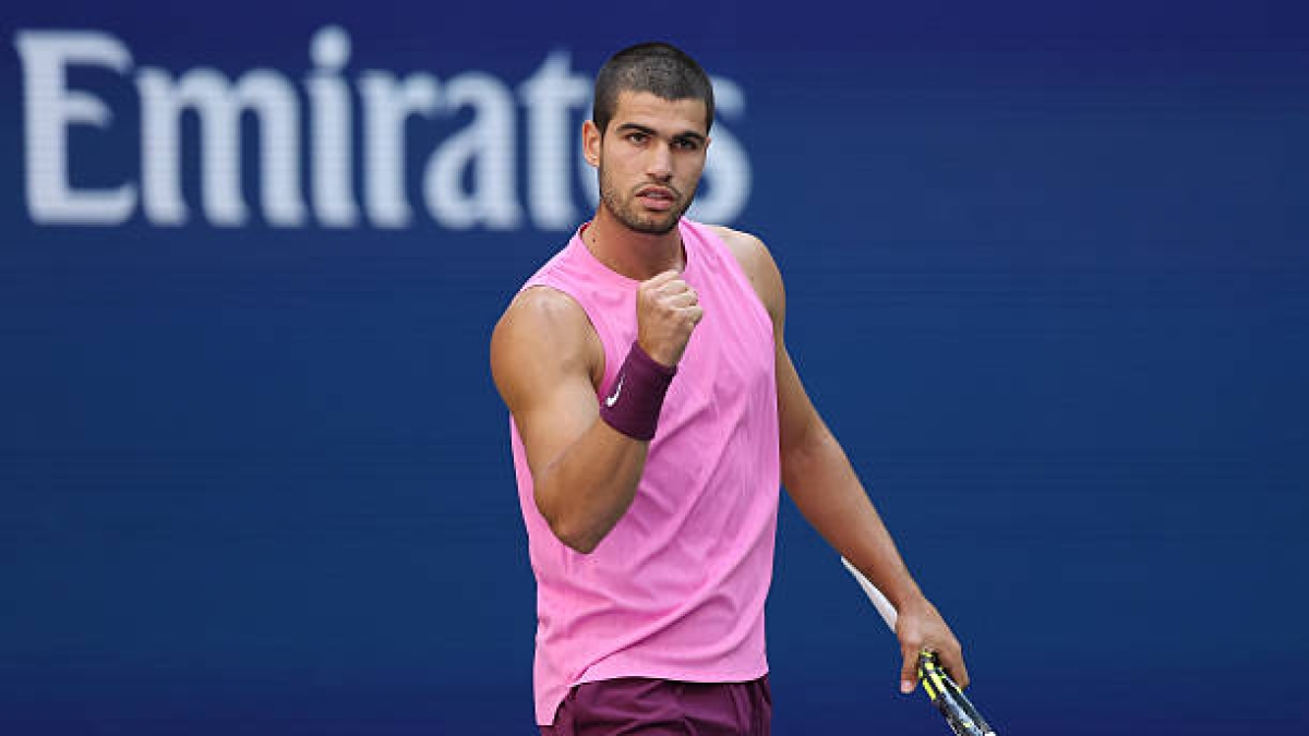 Carlos Alcaraz, course avec Sinner dans les Grands Titres. Photo : gettyimages