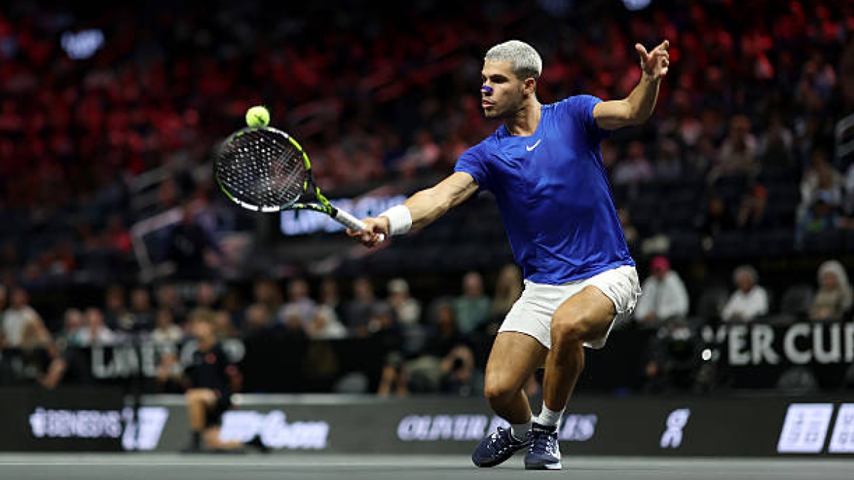 Carlos Alcaraz apprécie son passage à la Laver Cup 2025. Photo : gettyimages.