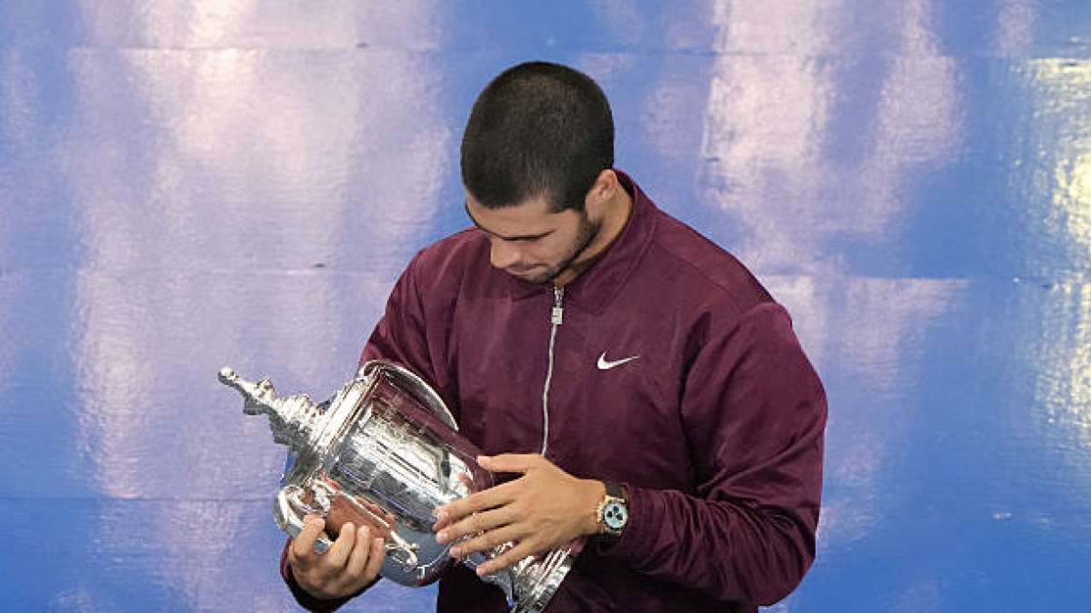Così è stata la celebrazione di Alcaraz all'US Open 2025. Foto: gettyimages