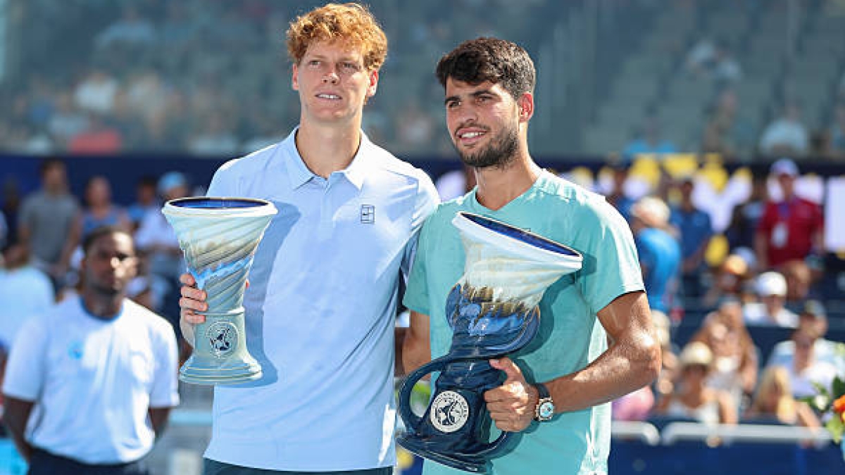 La última vez en la que se enfrentaron en una final, en Cincinnati: Carlos ganó por retirada del italiano. Fuente: Getty