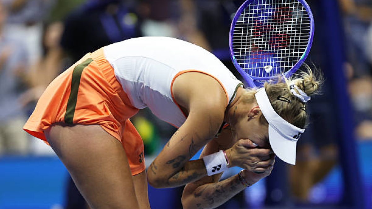 Así fue el momento de la lesión de Vondrousova en el US Open 2025. Foto: Getty