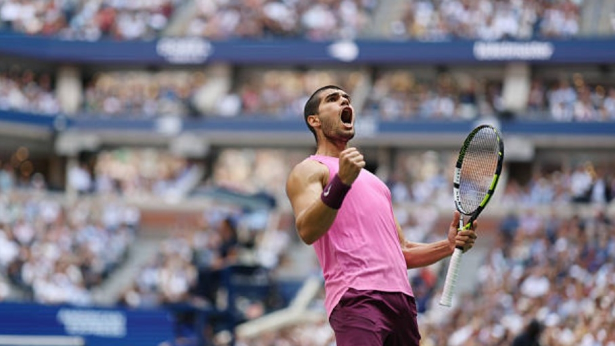 Carlos Alcaraz all'US Open 2025. Foto: Getty