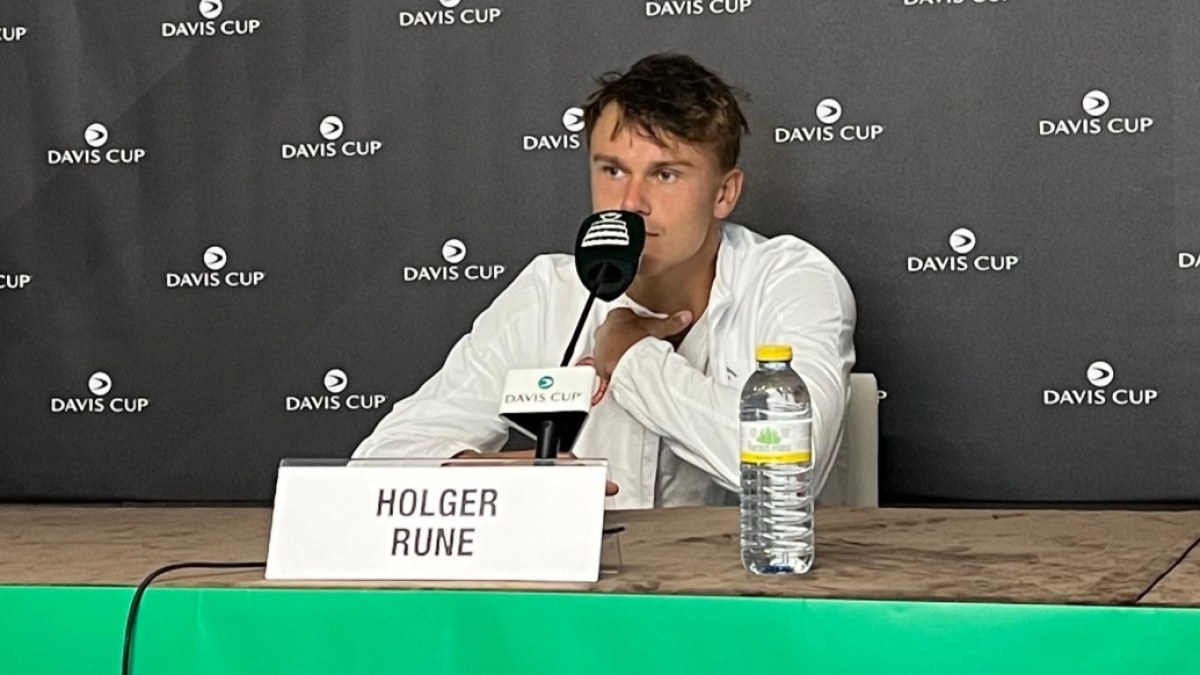 Holger Rune, en la rueda de prensa postpartido. Fuente: Puntodebreak/Carlos Navarro