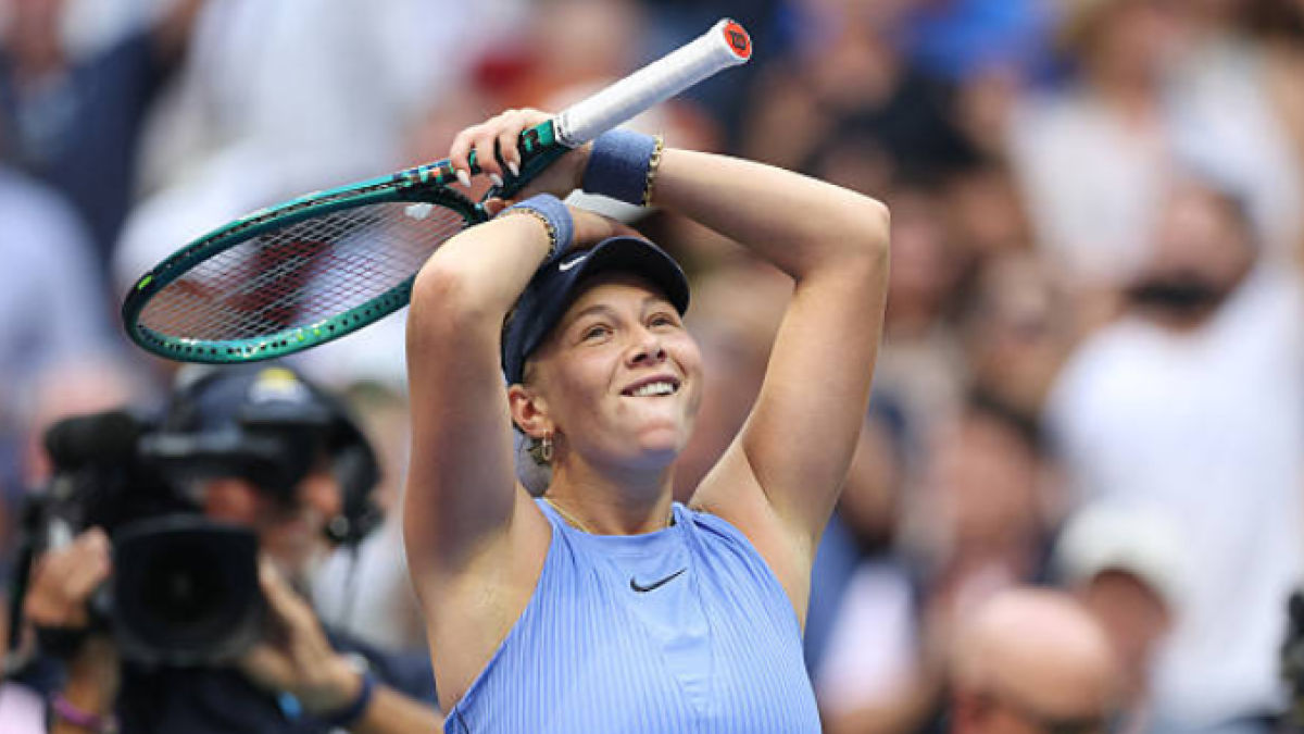 Anisimova celebrates a victory. Photo: Getty