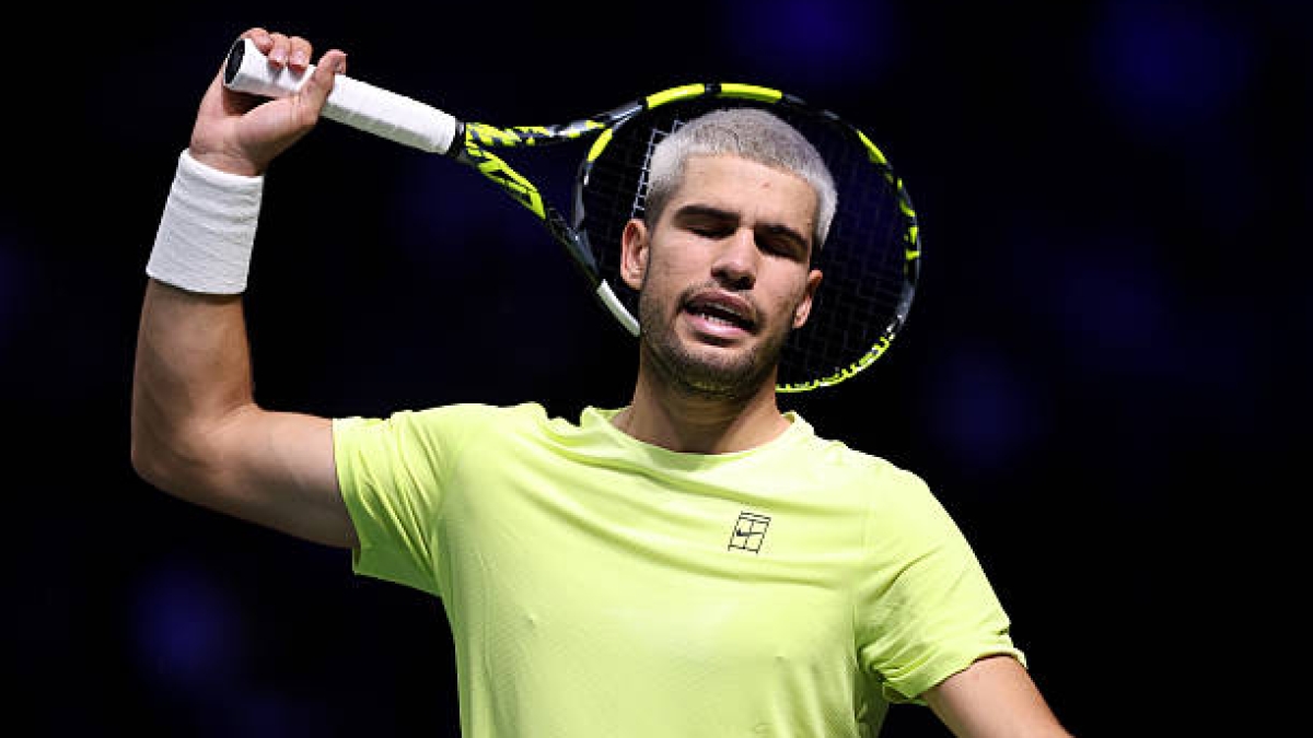 Alcaraz n'a jamais pu se trouver à aucun moment et a signé son pire match de l'année. Source : Getty