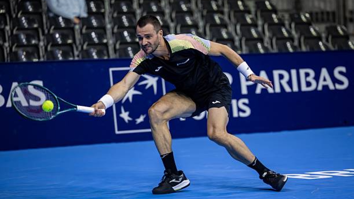 ATP 布鲁塞尔 2025。Pedro Martínez 在首秀中输给 Spizzirri。照片：Getty