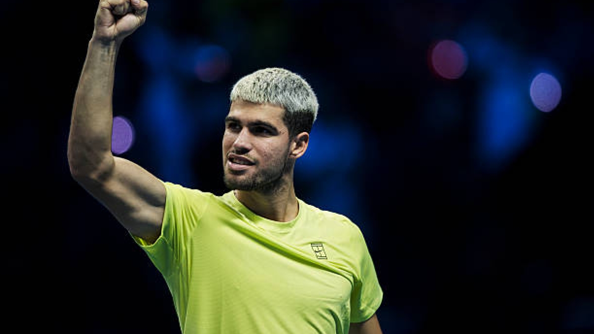 阿尔卡拉斯追平纳达尔最佳赛季之一。图片：盖蒂