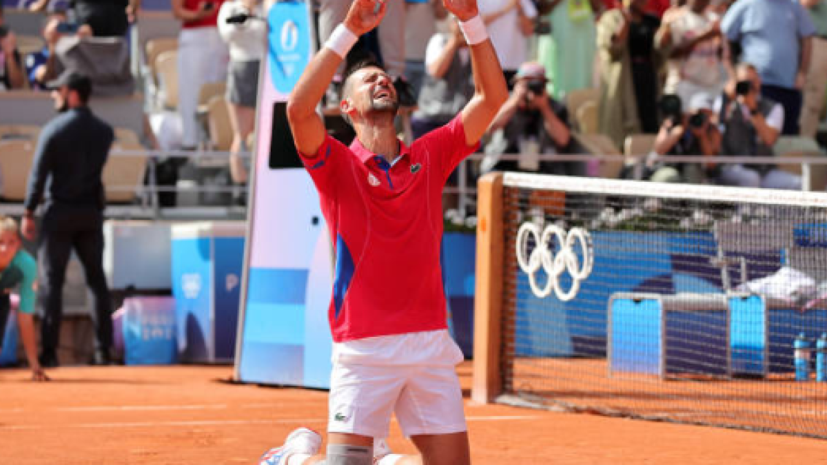 Djokovic celebra el oro conseguido en París 2024. Fuente: Getty