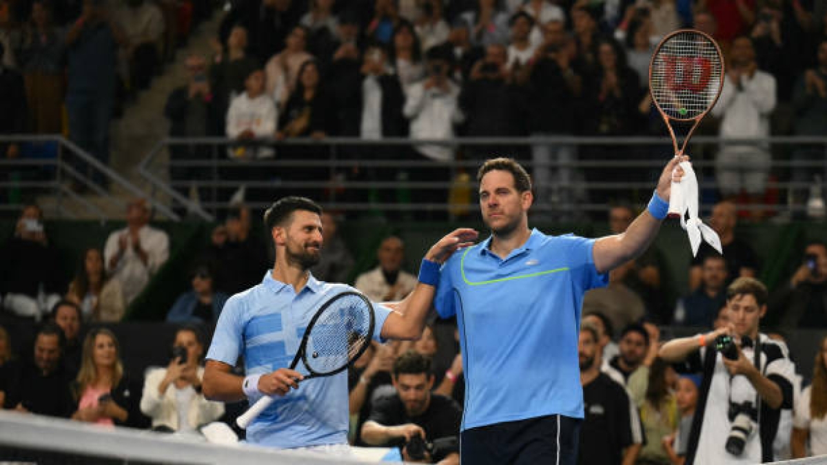 Djokovic habló en plena entrevista con Del Potro: "Te quiero mucho, amigo". Foto: Gettyimages