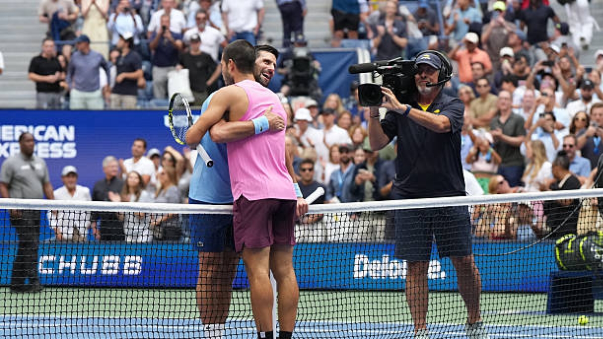 Djokovic y su reacción al nuevo saque de Alcaraz: "Tenemos que hablar sobre los derechos de autor". Foto: Gettyimages