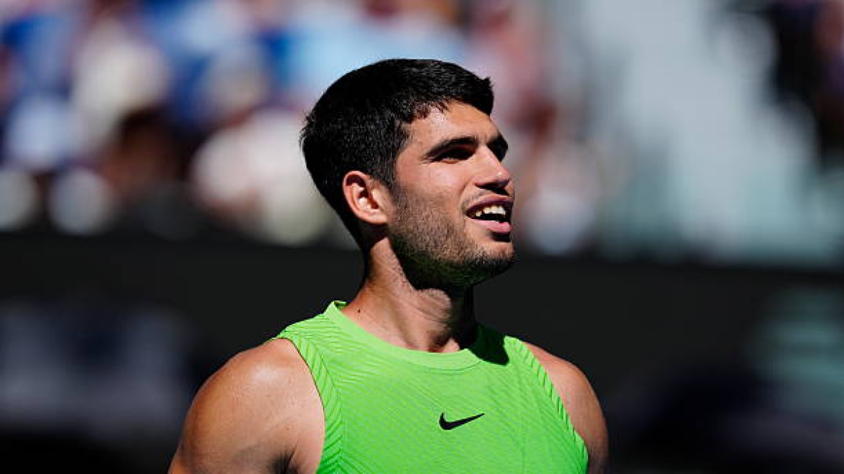 Carlos Alcaraz, encuentro con Rod Laver. Foto: gettyimages