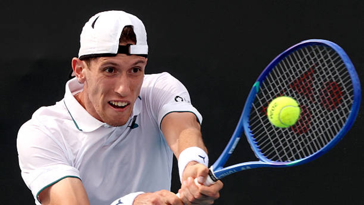 Francesco Maestrelli, duelo con Djokovic. Foto: gettyimages