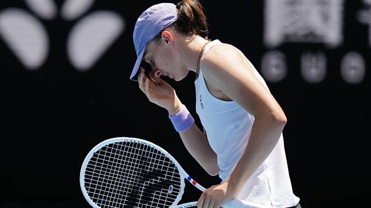 Swiatek, tras caer eliminada: "Lo que me gustaría hacer es ir a entrenar, sé lo que salió mal". Foto: Getty