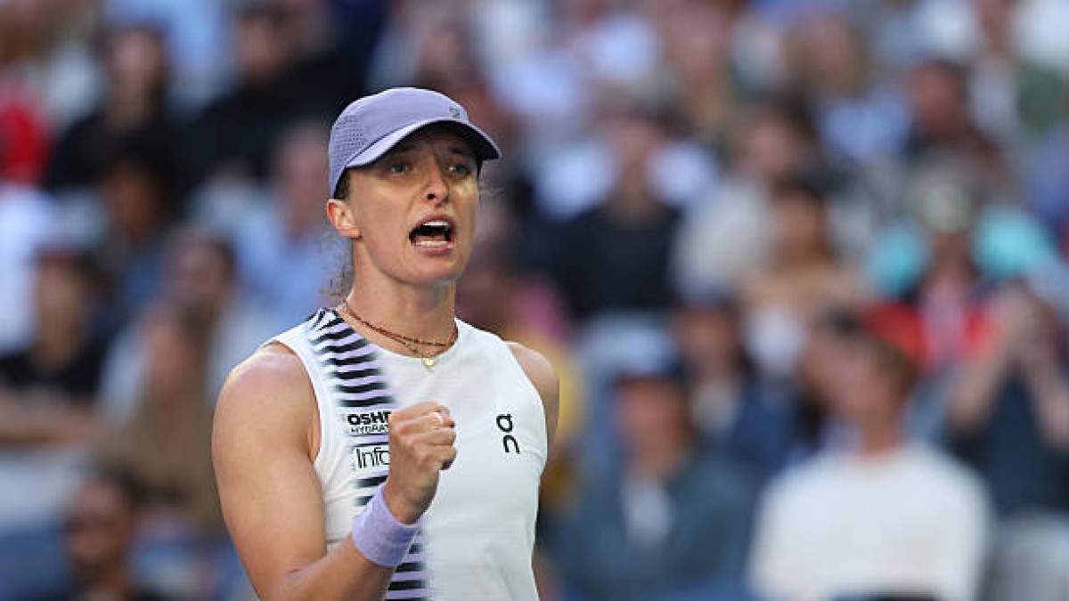 伊加·什维亚娜在 2026 年澳大利亚公开赛中击败布兹科娃。照片：gettyimages