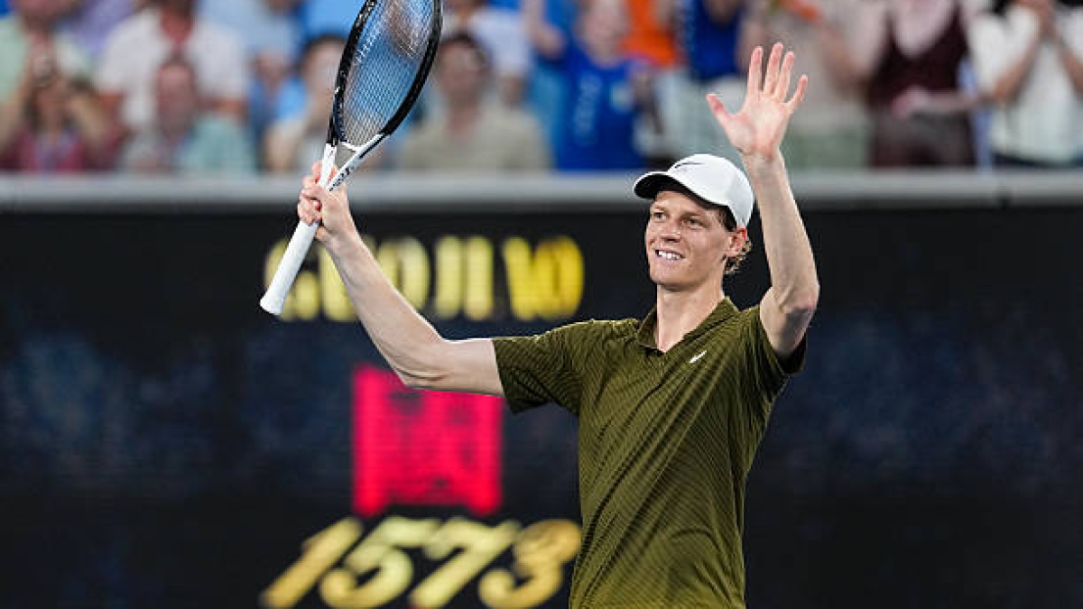 Sinner, el tercer tenista más joven en cumplir este récord como cuartofinalista de Grand Slam. Foto: Getty