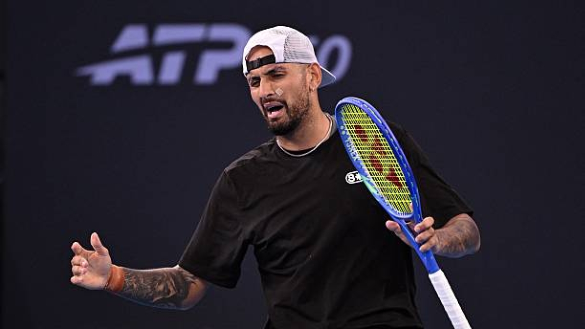 Nick Kyrgios loses in Brisbane. Photo: gettyimages