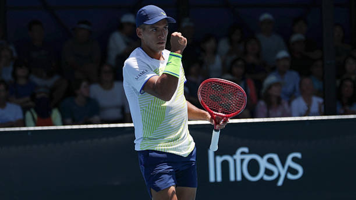 Sebastián Báez vince contro Mpetshi-Perricad. Foto: gettyimages.