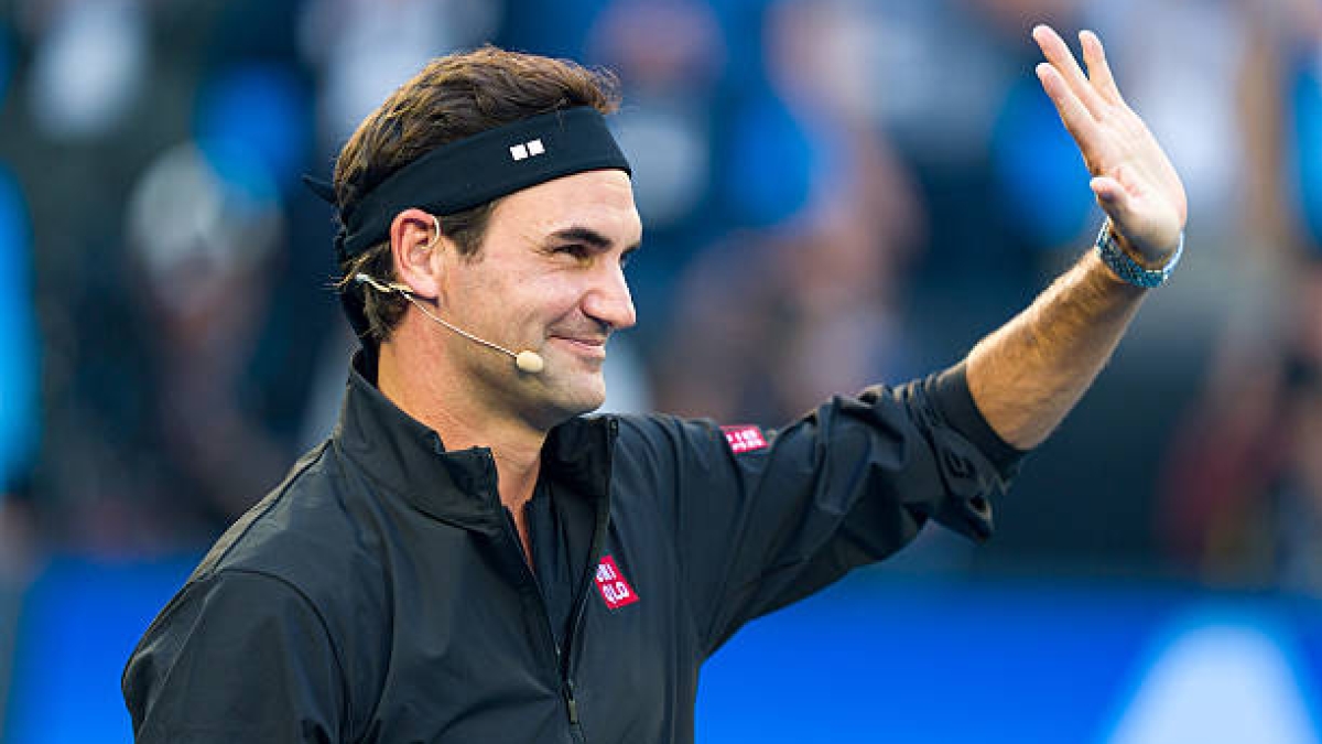 Federer, luxury guest on the first day of ATP Dubai. Photo: Getty Images
