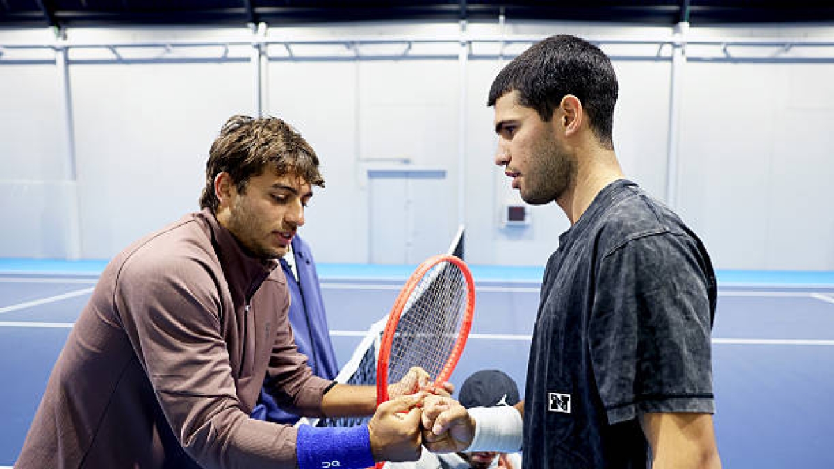 Cobolli, pettinato come quello di Alcaraz. Foto: gettyimages