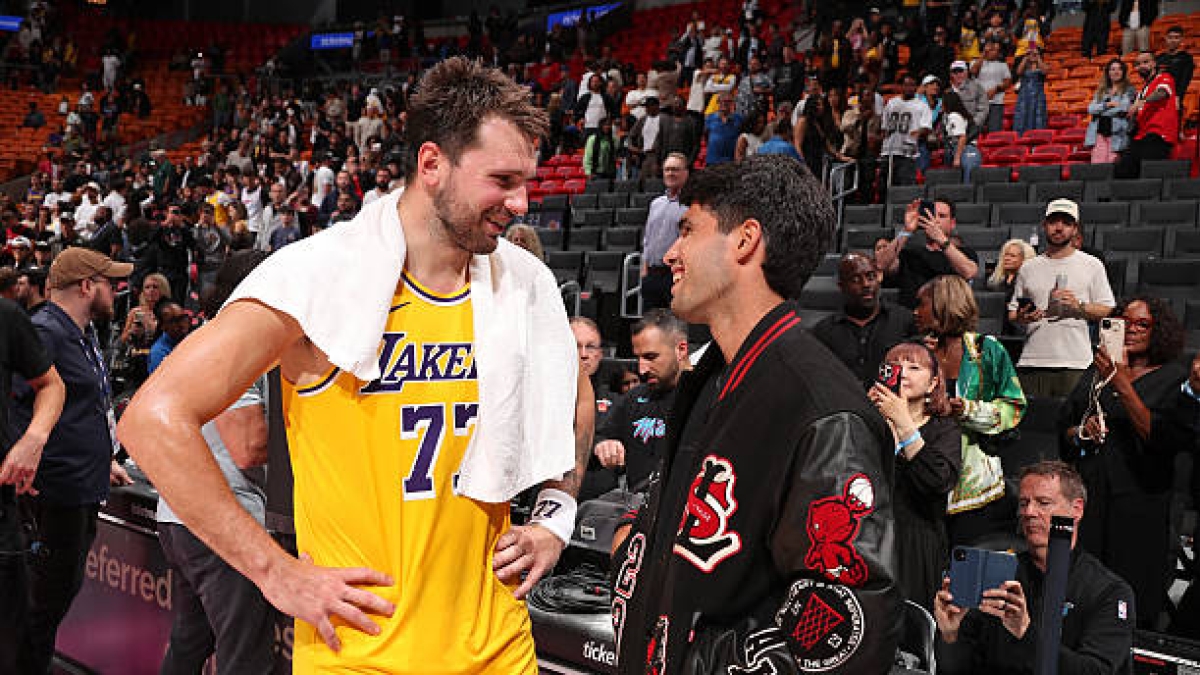Alcaraz presente alla mostra di Luka Doncic a Miami. Foto: Gettyimages